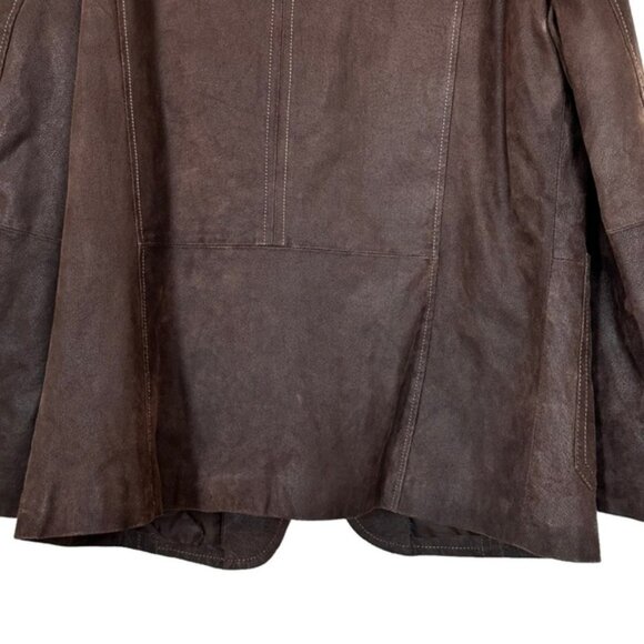 Oversized Danier Boyfriend Vintage Brown Suede Leather Coat Jacket - Picture 9 of 13